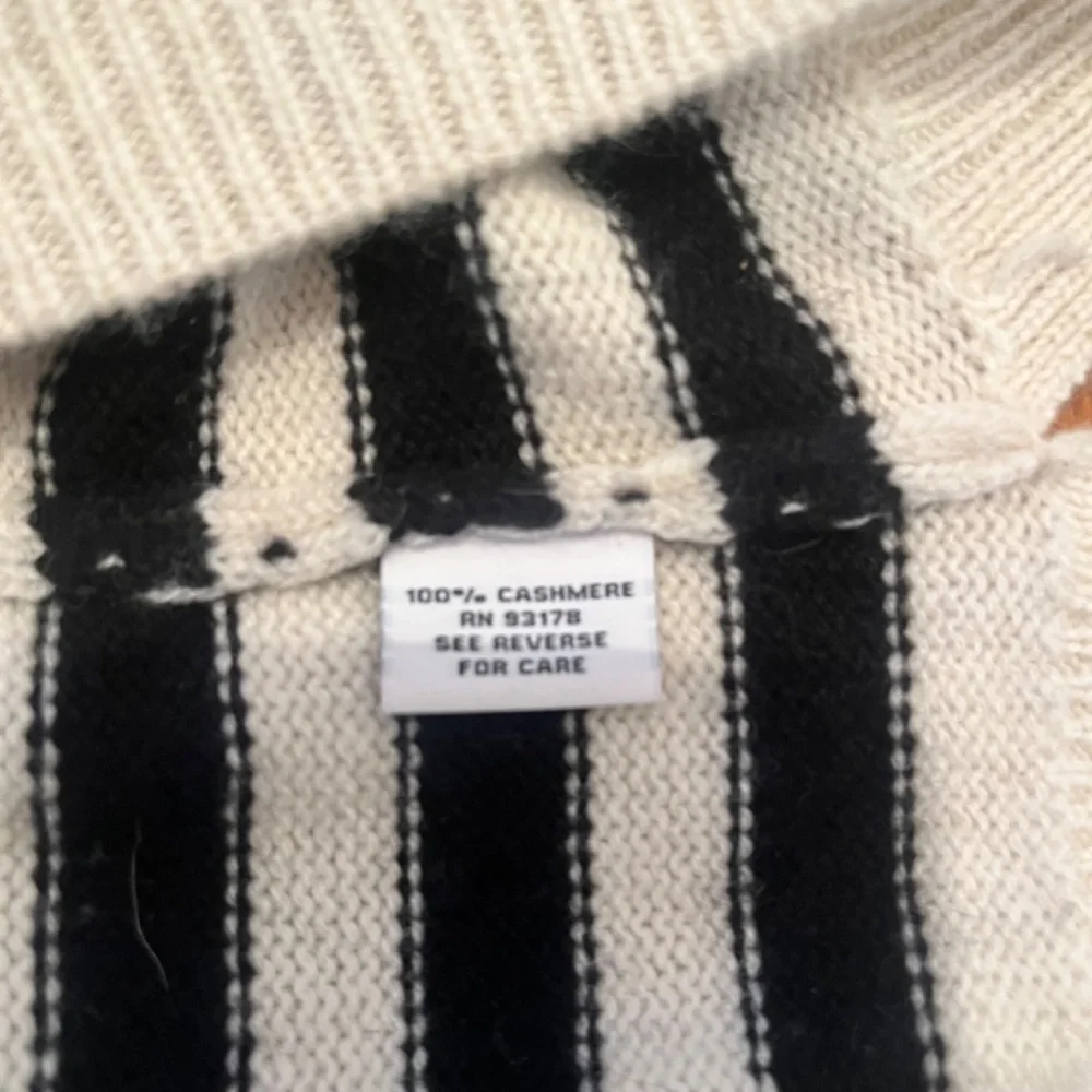 The Cashmere Project Striped Heart Sweater